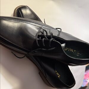Men's Black Leather Derby Shoes - Sleek Lace-Up Dress Oxfords size 13D